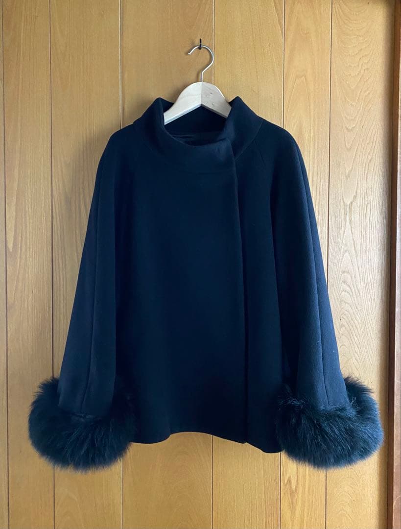 【未使用】ストロベリーフィールズビーバーショートコートリアルフォックスファー黒