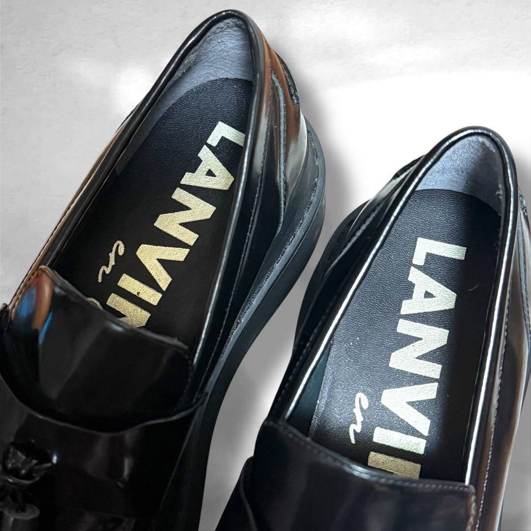 ランバンオンブルー　タッセルローファー　エナメル　ブラック　L 24.5㎝