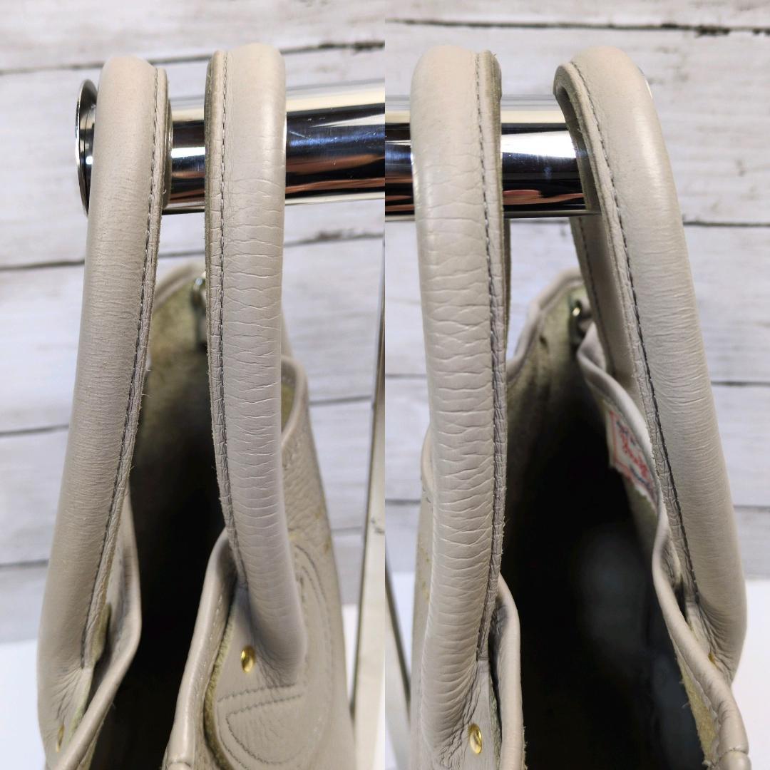 ヤングアンドオルセン プチレザートート ショルダーバッグ グレージュ 2way