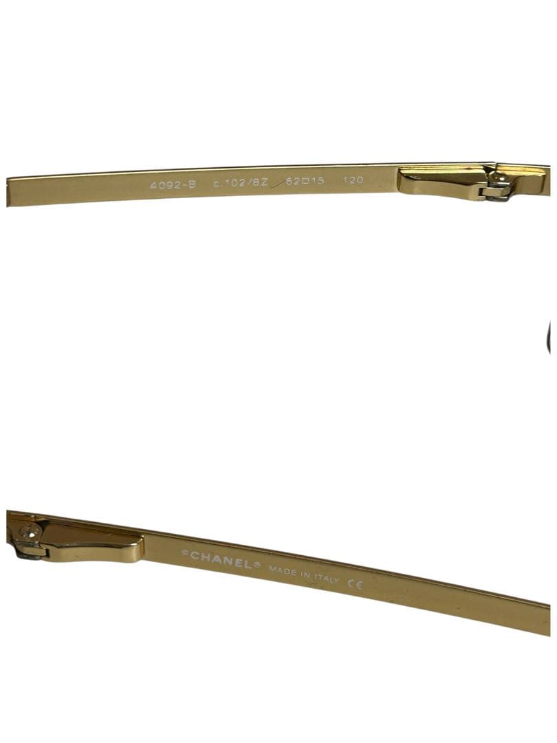 美品 シャネル ココマーク ラインストーン リムレス サングラス 4092-b