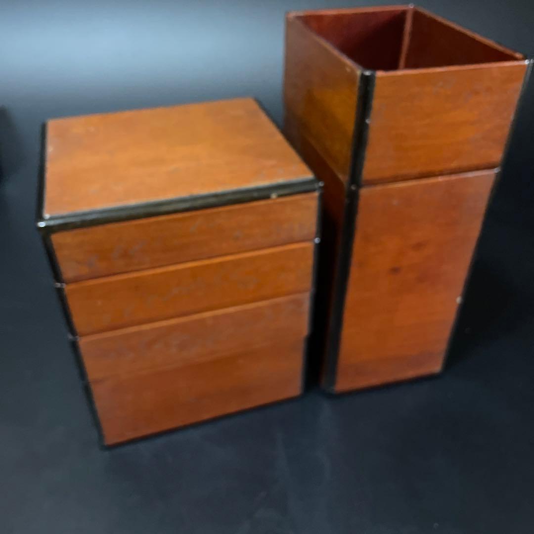 時代物　昔の木製弁当箱　欅　お重箱