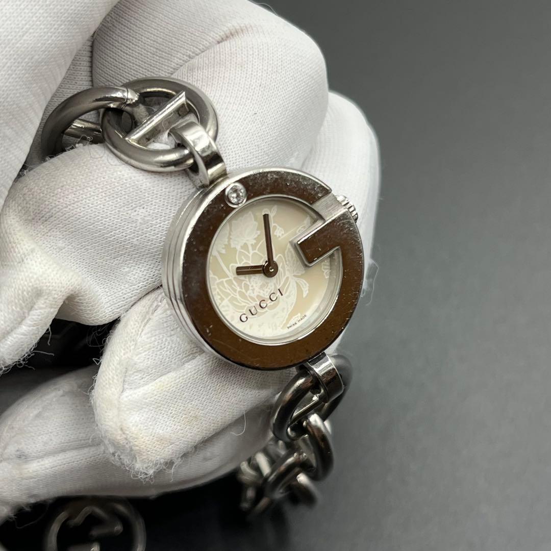 GUCCI 腕時計 チャームブレス ウォッチ GG シルバー 107