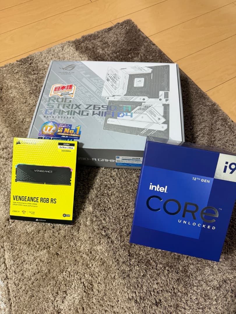 Intel 12900k z690 rog strix d4 32GBセット