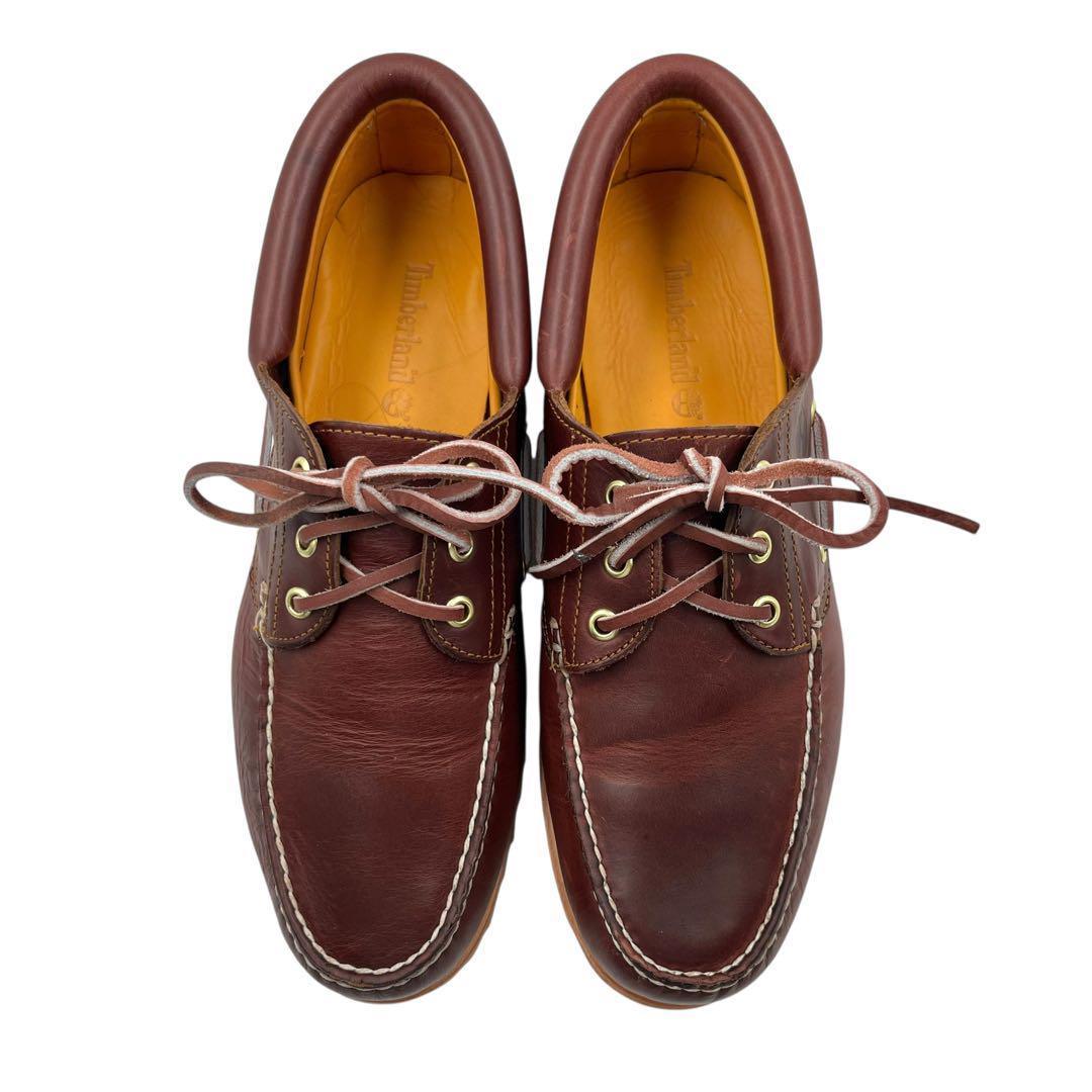 【美品】 ティンバーランド スリーアイ 27cm ヴァーガンディ デッキシューズ