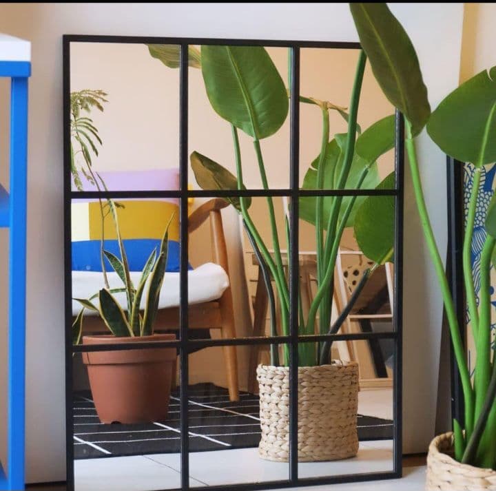 姿見　格子　12枚ミラー　海外風　大型ミラー