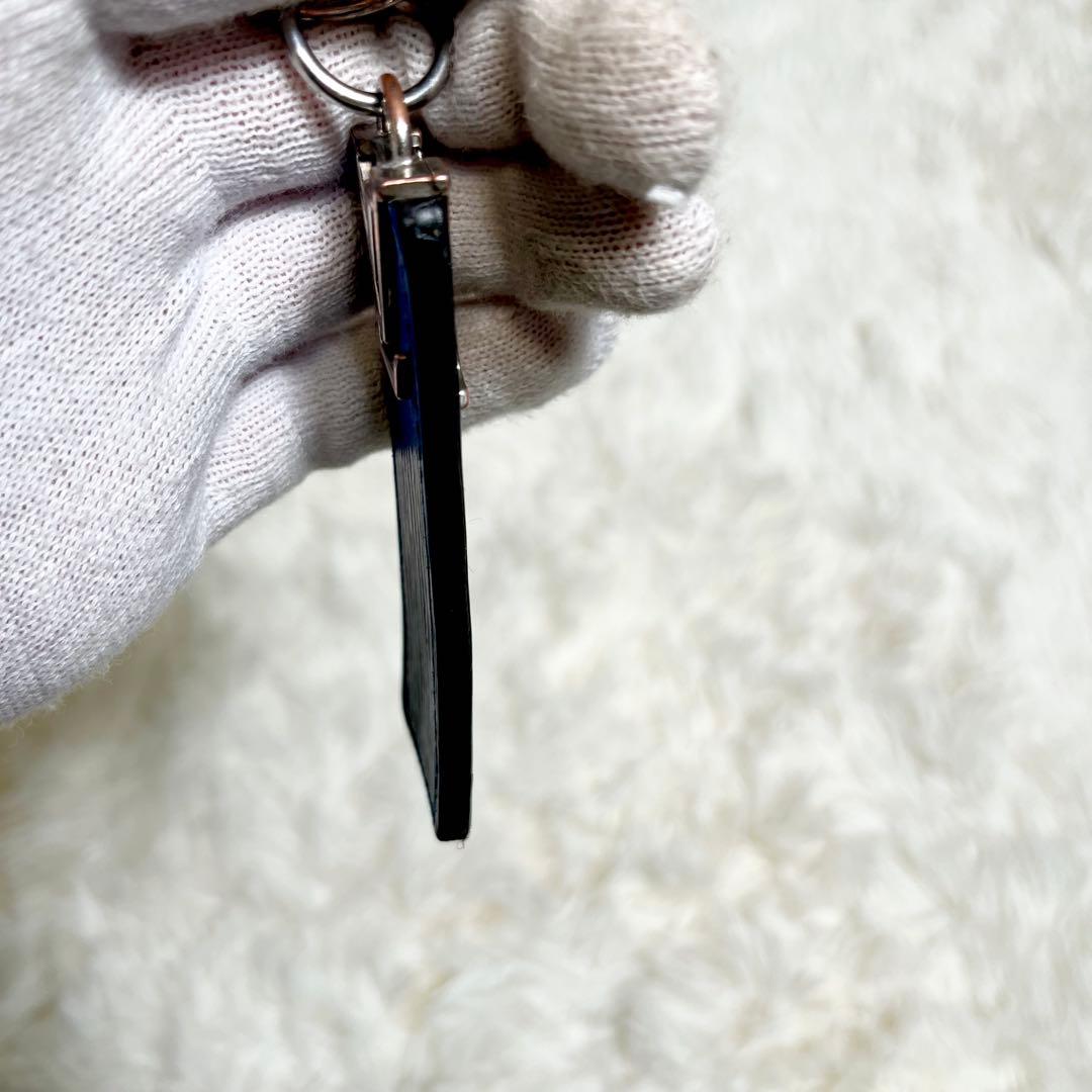 美品✨ルイヴィトン ポルトクレ エピ 黒 青 バイカラー LVロゴ キーチャーム