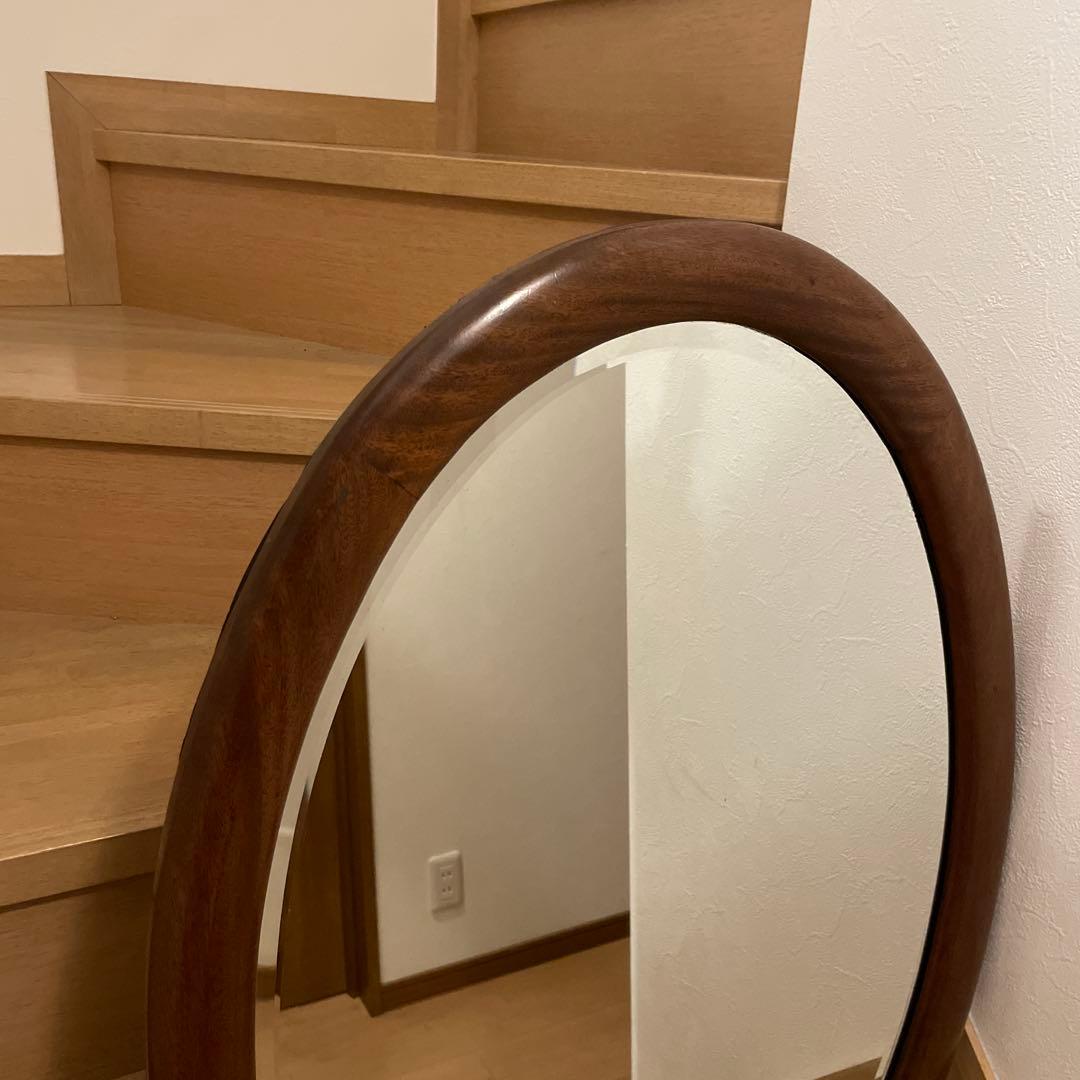 アンティーク　オーバル　壁掛けミラー　中サイズ