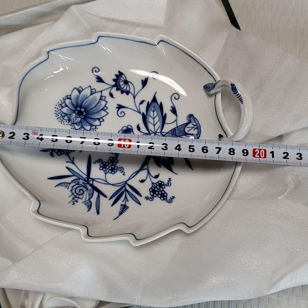 未使用 マイセン お皿 ブルーオニオン リーフ型 リーフプレート