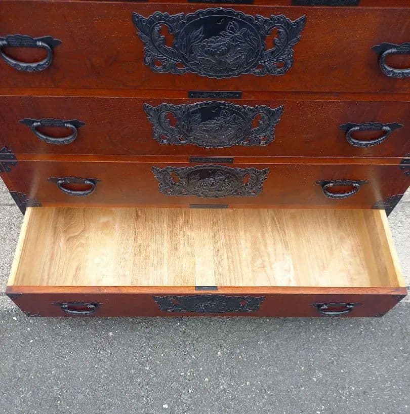 美品　仙臺箪笥　最高級　五段箪笥　鍵付き
