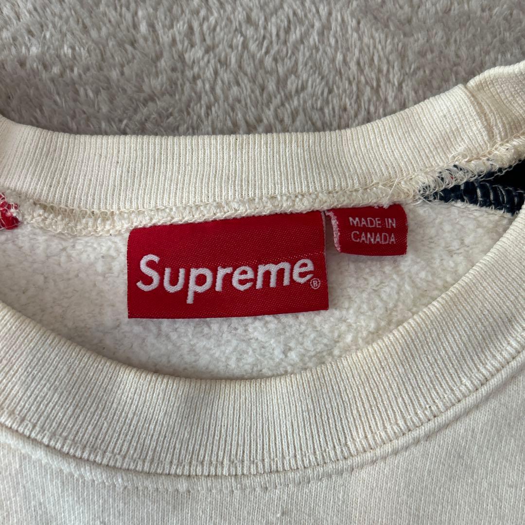 Supreme スウェット トレーナー ホワイト/レッド/ネイビー