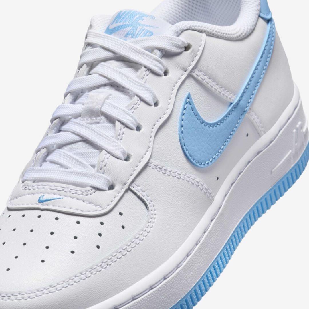 【新品24.5cm】NIKE｜エアフォース１GS｜ホワイト/アクエリアスブルー