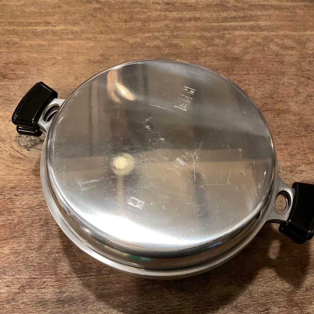 希少 Lサイズ 未使用品！KING 無水鍋 両手鍋 ムスイ 直火専用 ガス 28