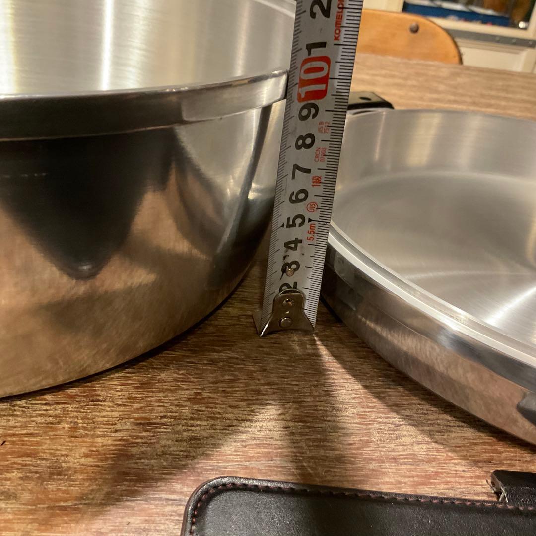 希少 Lサイズ 未使用品！KING 無水鍋 両手鍋 ムスイ 直火専用 ガス 28