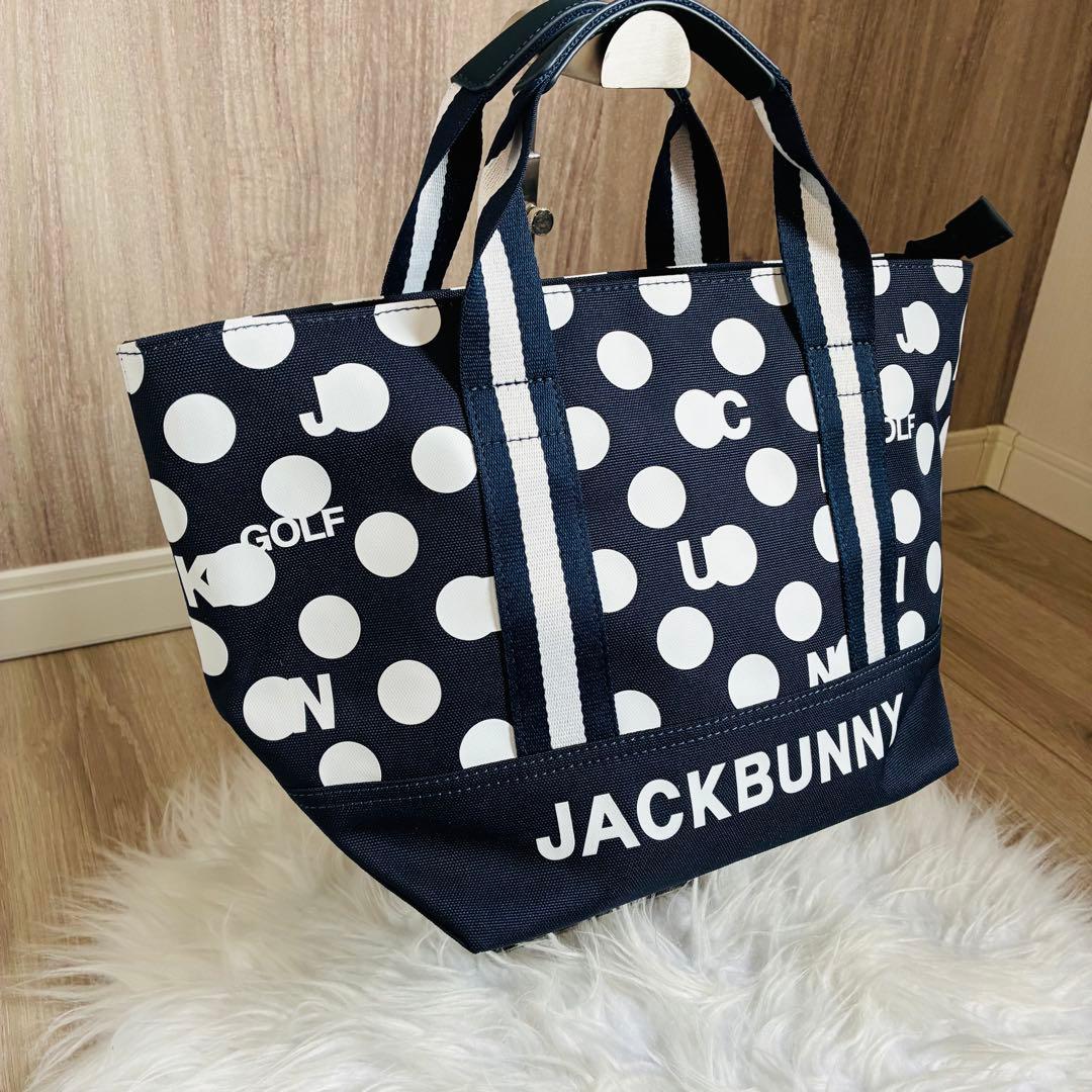新品未使用　ジャックバニー　パーリーゲイツ　ロゴ総柄　カートバッグ　ドット柄