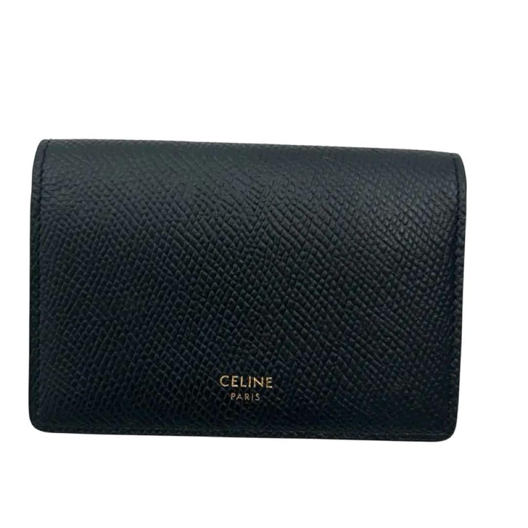 【美品】セリーヌ CELINE カードケース 名刺入れ レザー ブラック