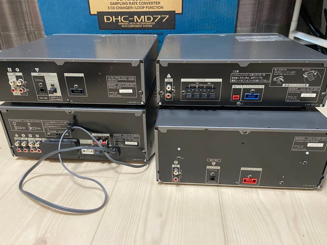 ①SONY MDコンポ　DHC-MD77 ジャンク品 ②スピーカーあります