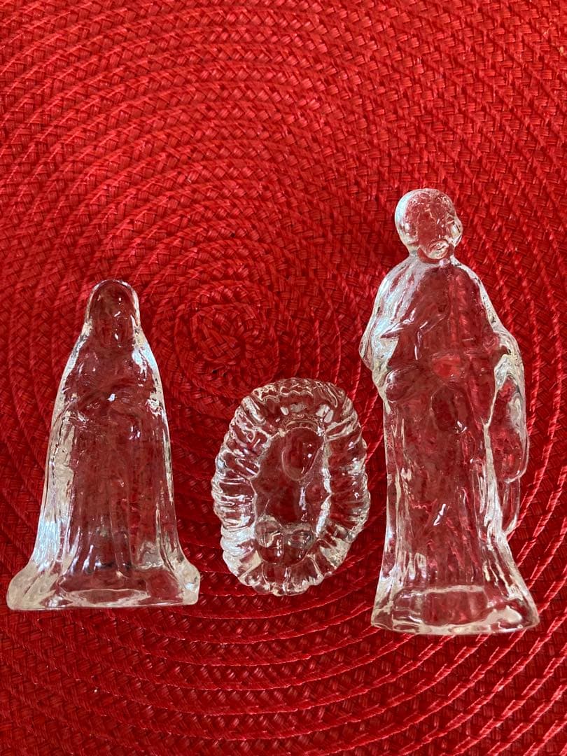 ✴︎未使用品✴︎キリスト降誕クリスマス　クリスタルガラス6体セット　クリッペ