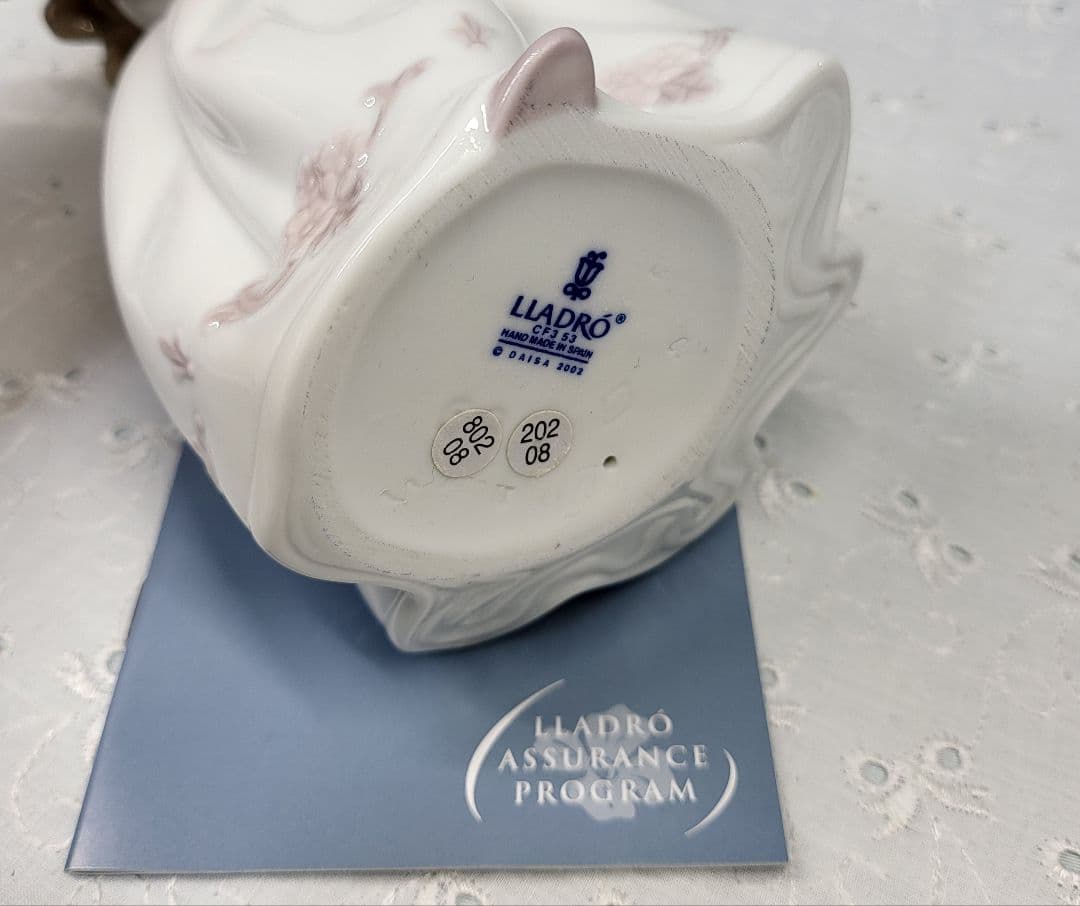 未使用近✨リヤドロ 大切なあなたへ フィギュリン 陶器人形 少女 ハートフラワー