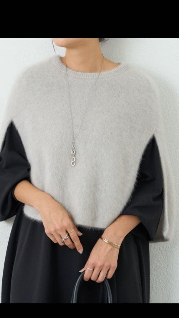 BEARDSLEY ピアズリー ニット ポンチョ セーター グレー 未使用