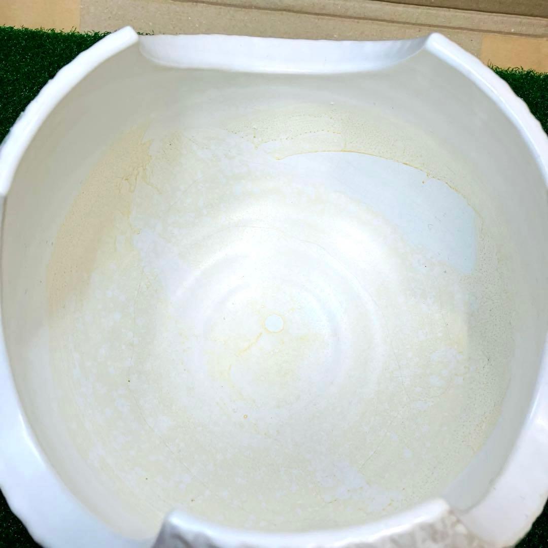 光山焼 白磁 風炉 茶道具 京焼 清水焼 紅鉢風炉 伝統工芸品 陶磁器 彫り模様