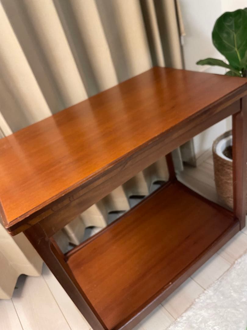 チーク　サイドテーブル　キャスター付き　ゲームボード　エクステンションテーブル