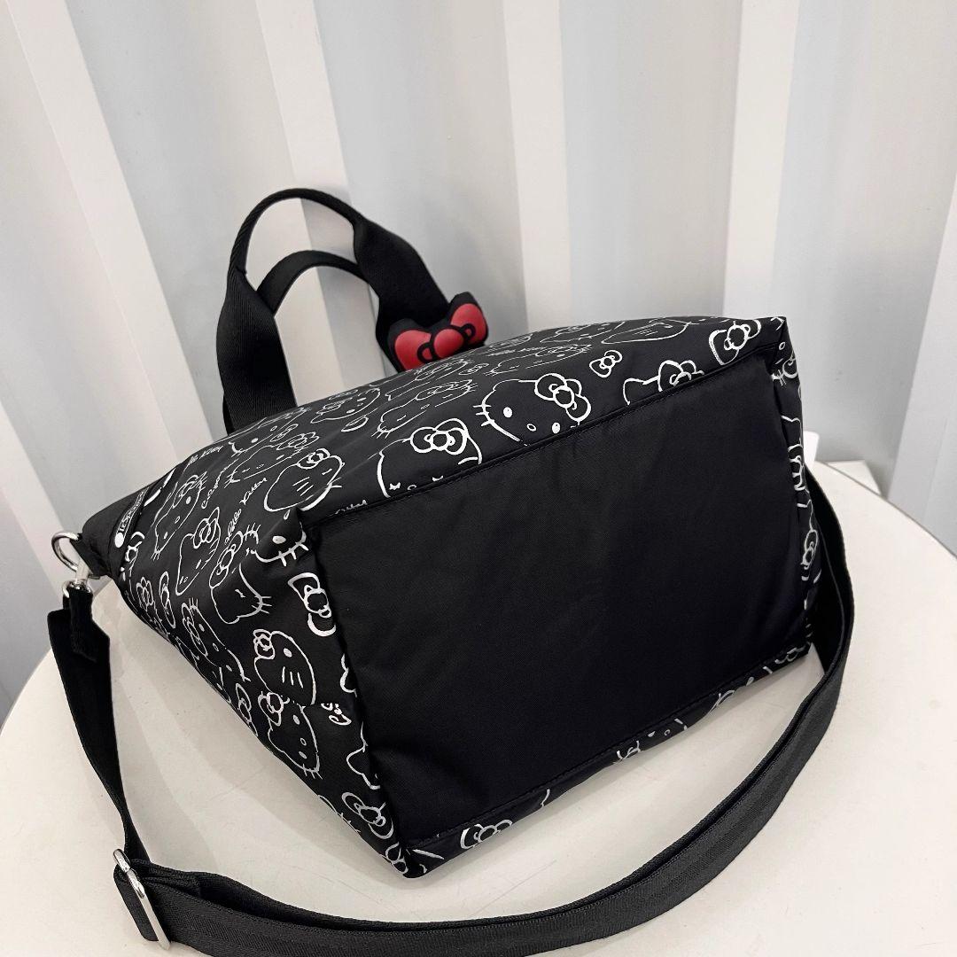 レスポートサック ハローキティ ブラック ショルダーバッグ リボン結び 2way