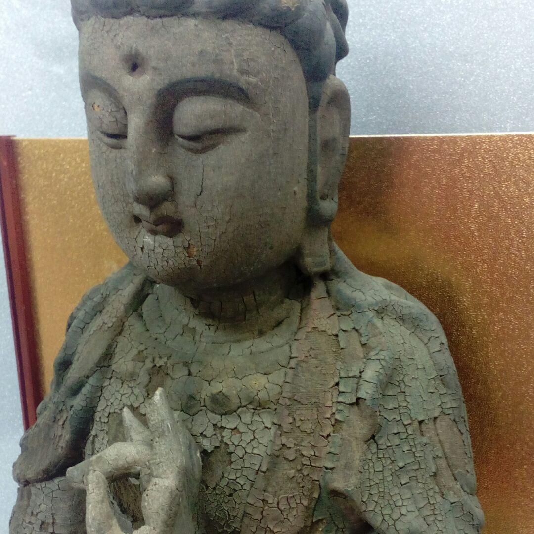７００〜４００年前頃稀少レア極彩色時代仏教美術菩薩如来坐像４０センチサイズ当時物