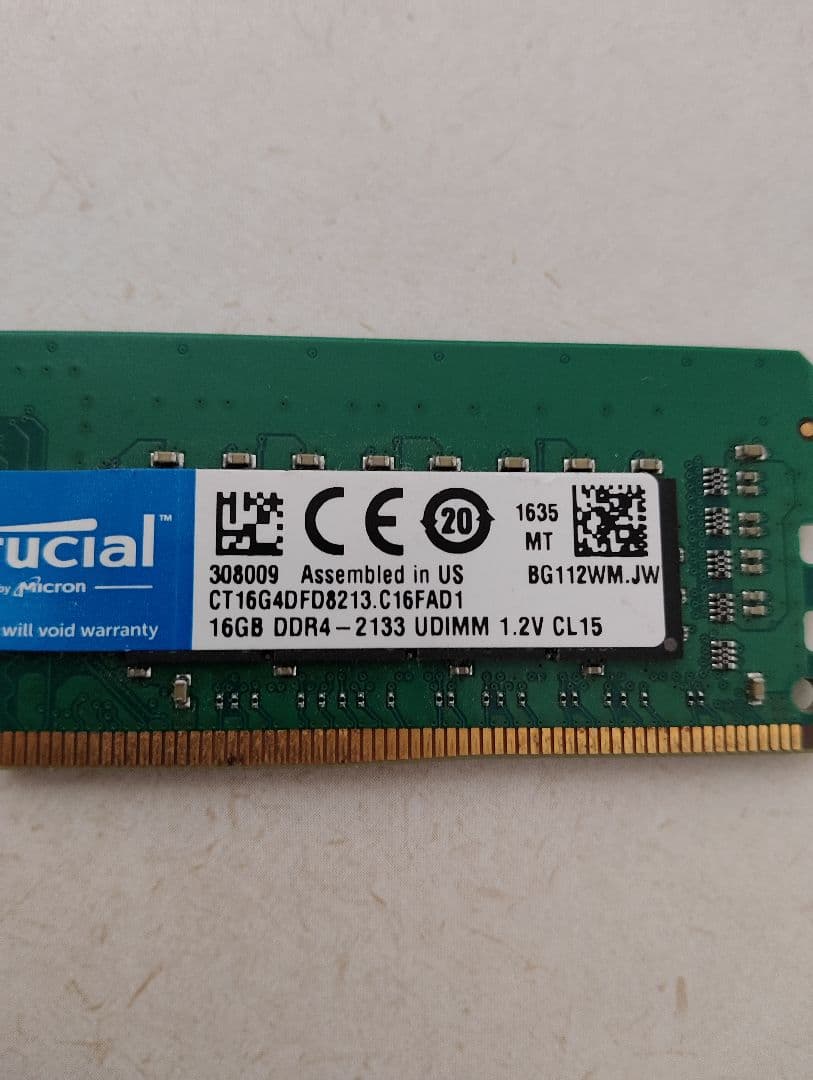 n*1様 Crucial 16GB DDR4 2133MHz メモリ