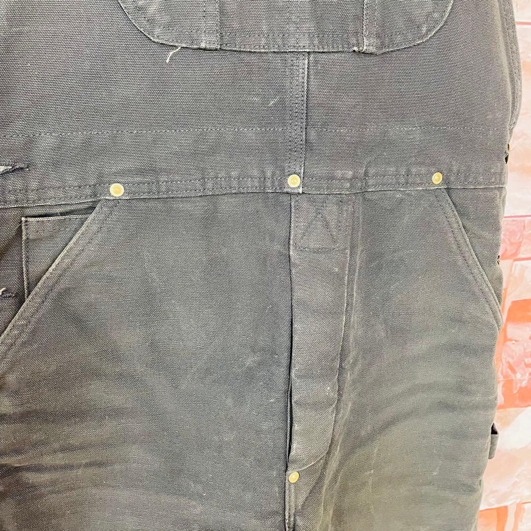 【激レア】カーハートcarhartt ダブルニーオーバーオール　80s星タグL黒