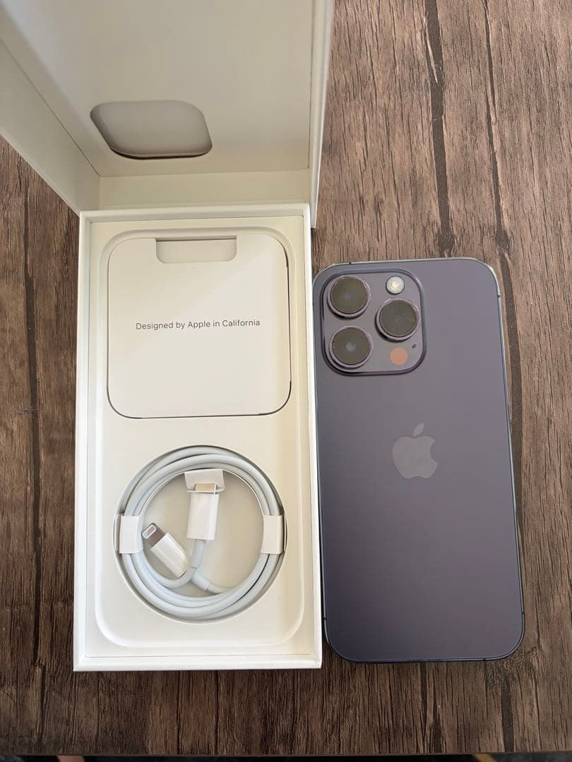 iphone14pro 128gb ディープパープル☆美品 最大容量75%