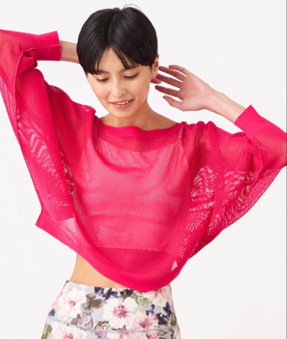 チャコット　ノーソーイングニット　7部袖　ラズベリー　②