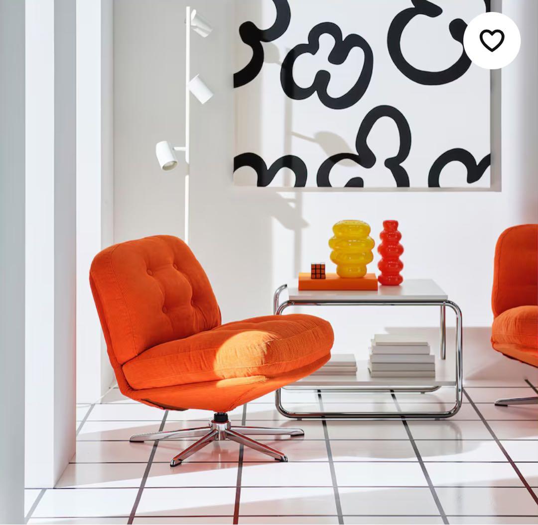 【新品★未開封】ディヴリンゲ イケア IKEA 回転パーソナルチェア オレンジ