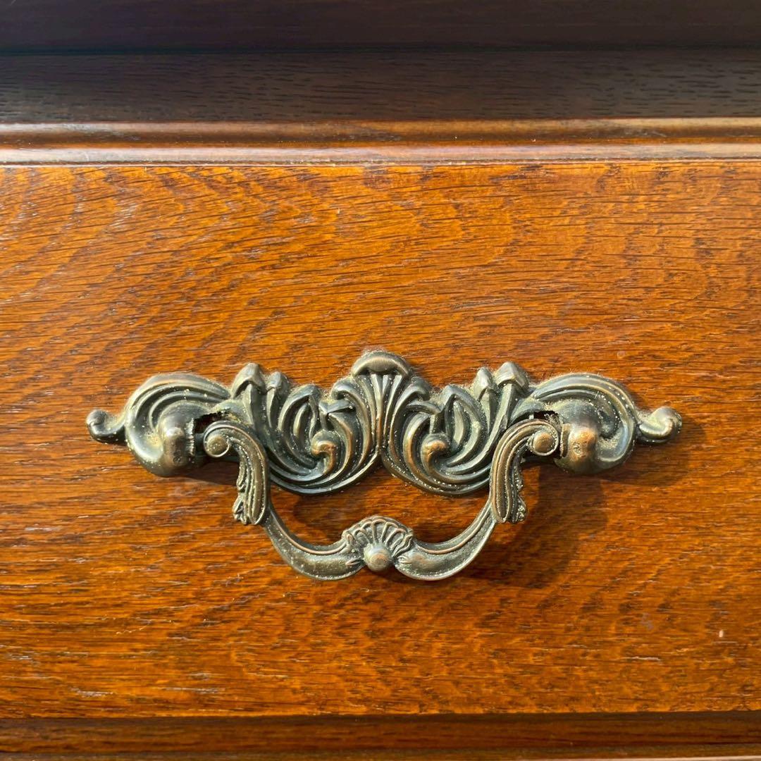 筑後民芸　ダークブラウン木製チェスト 6引き出し