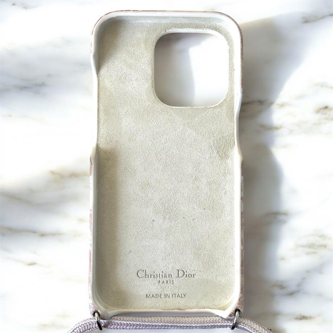 クリスチャンディオール iPhone14Pro ケース ストラップ付 ピンク