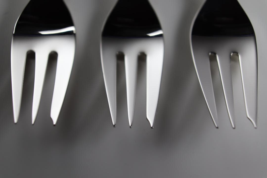 ジョージ・ジェンセン■スターリング製ケーキフォーク3本セット■純正箱・収納袋付き