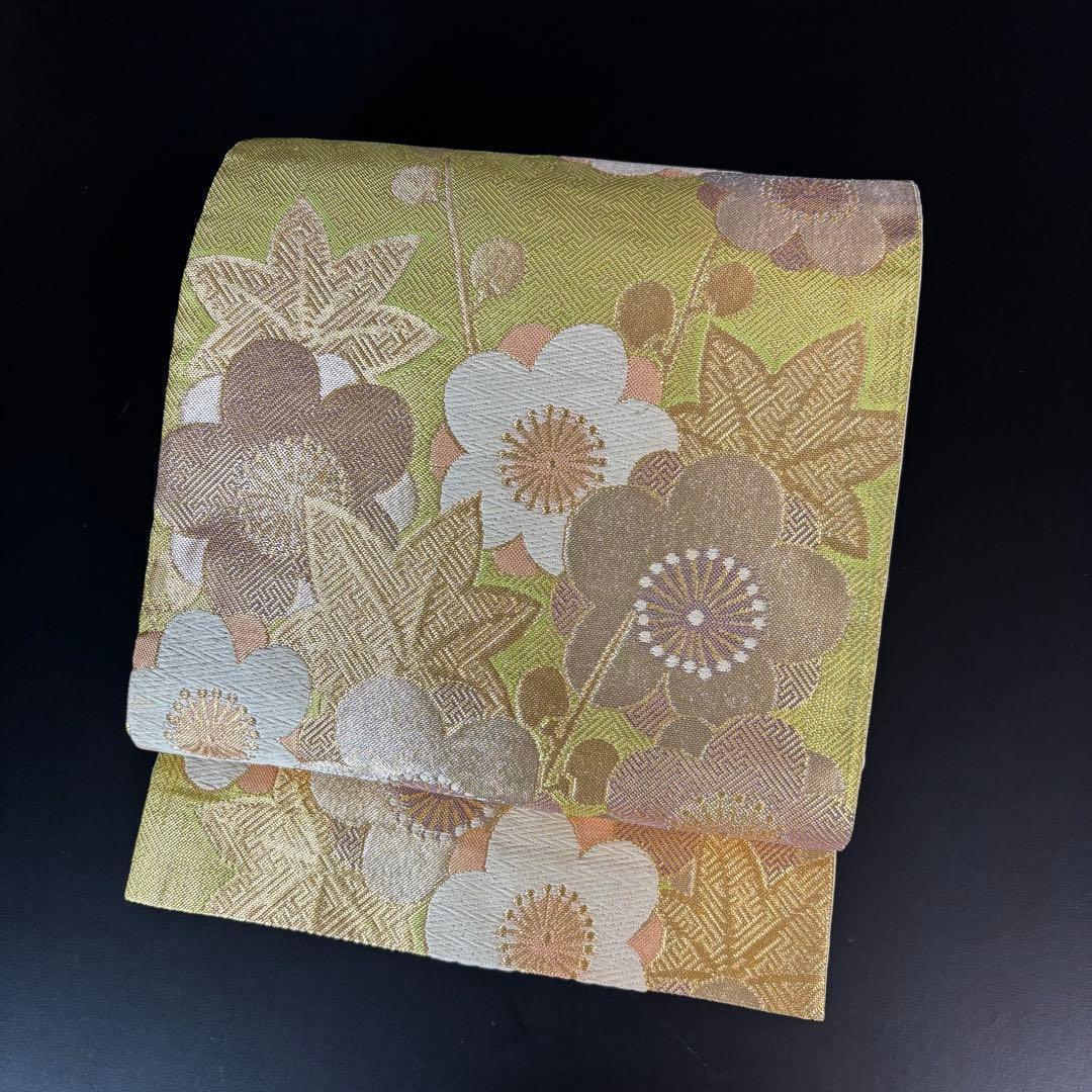 ZY-786 袋帯 四季折々 紗綾形 地模様 芯なし 高級 名品