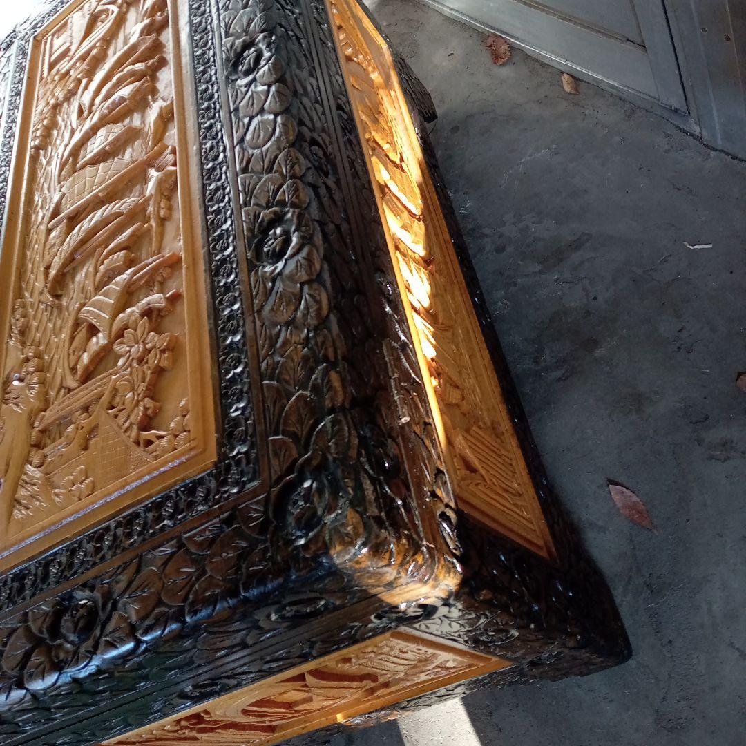 木彫のローチェスト　箱　アジアン