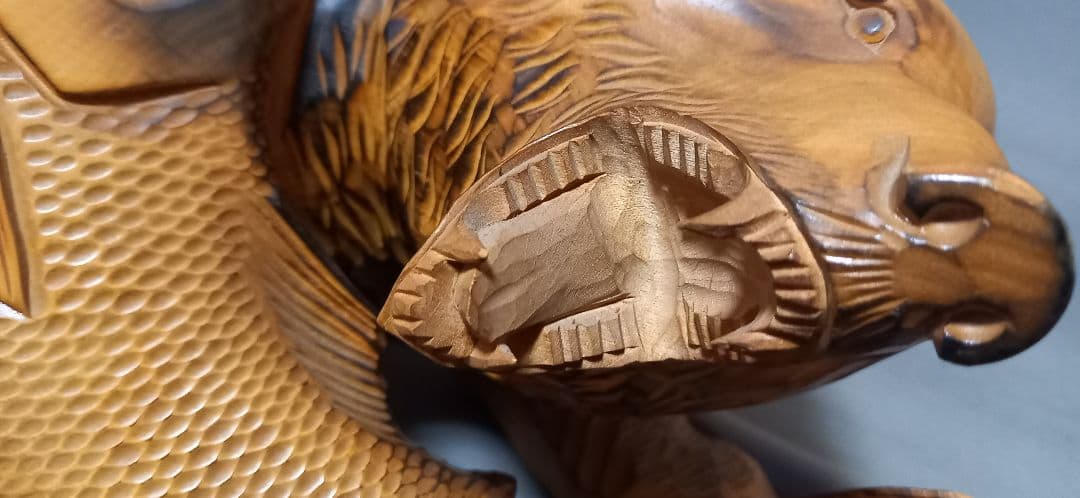 熊一刀彫　民芸品　アイヌ木彫り