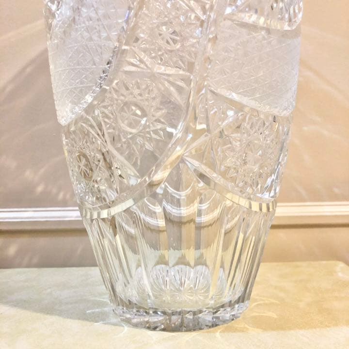 #33 ボヘミア　ガラス　花瓶　Bohemia ハンドカット　クリスタル　ガラス