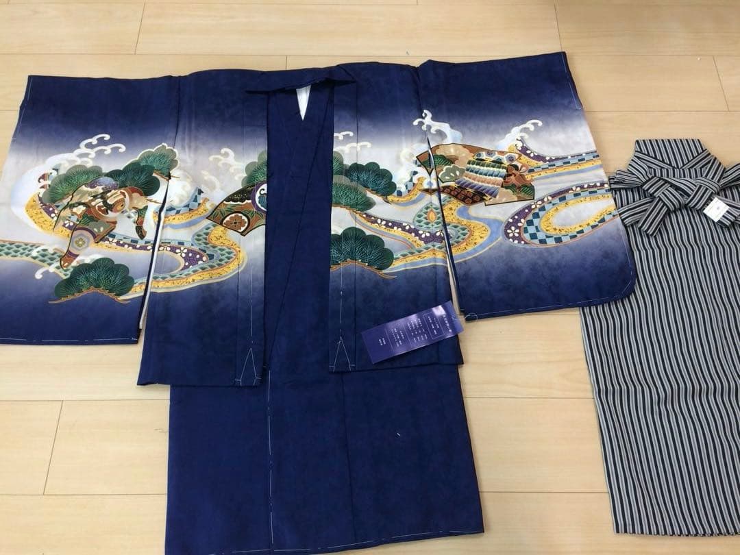 子供用着物セット 鷹デザイン 草履付き