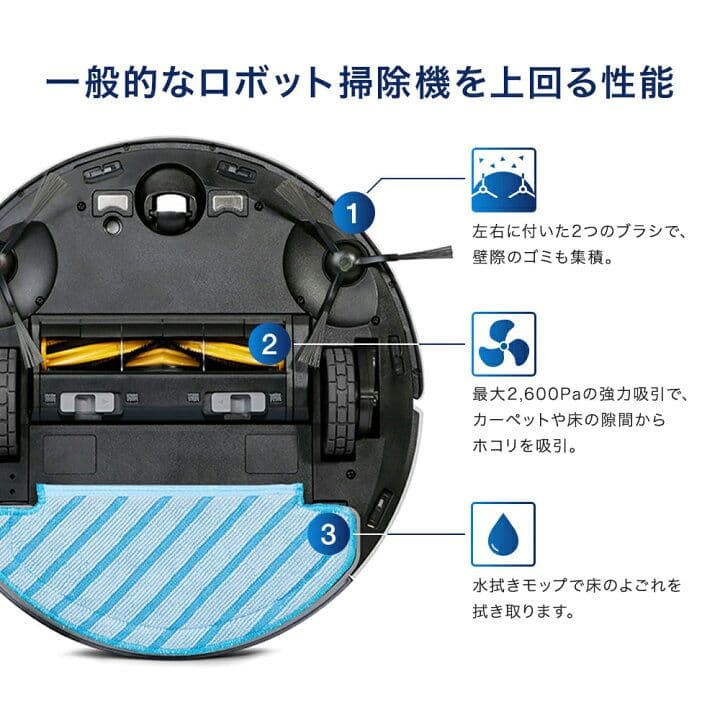 エコバックス DEEBOT N8 PRO+ ロボット掃除機 本体