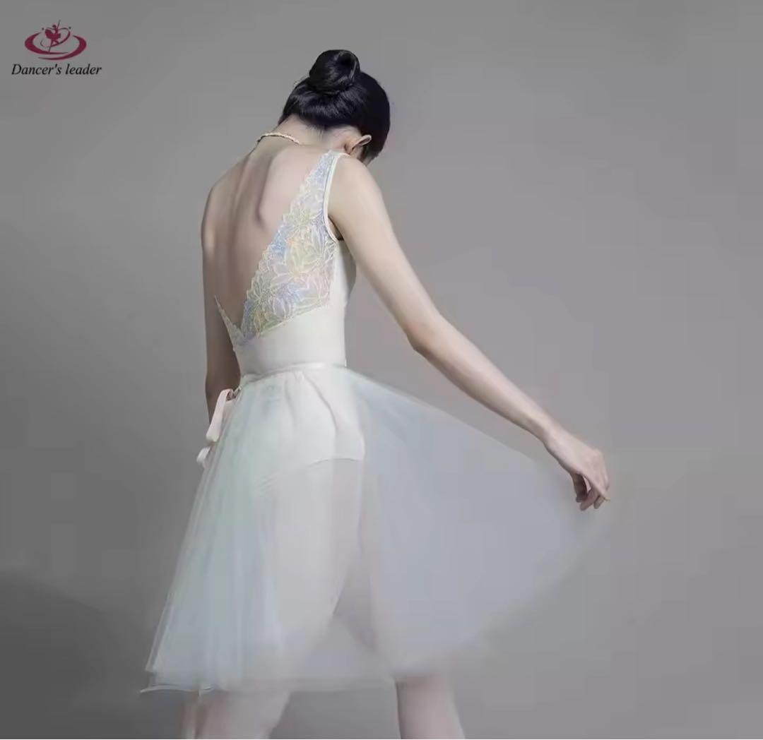 Dancer's leader バレエレオタード クリーム色 ライムイエロー L