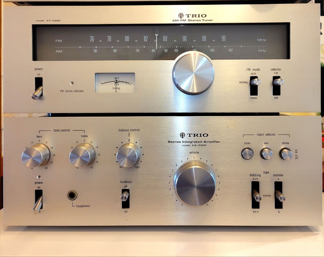 トリオKA-3300ステレオプリメインアンプ KT-3300AM-FMチューナー