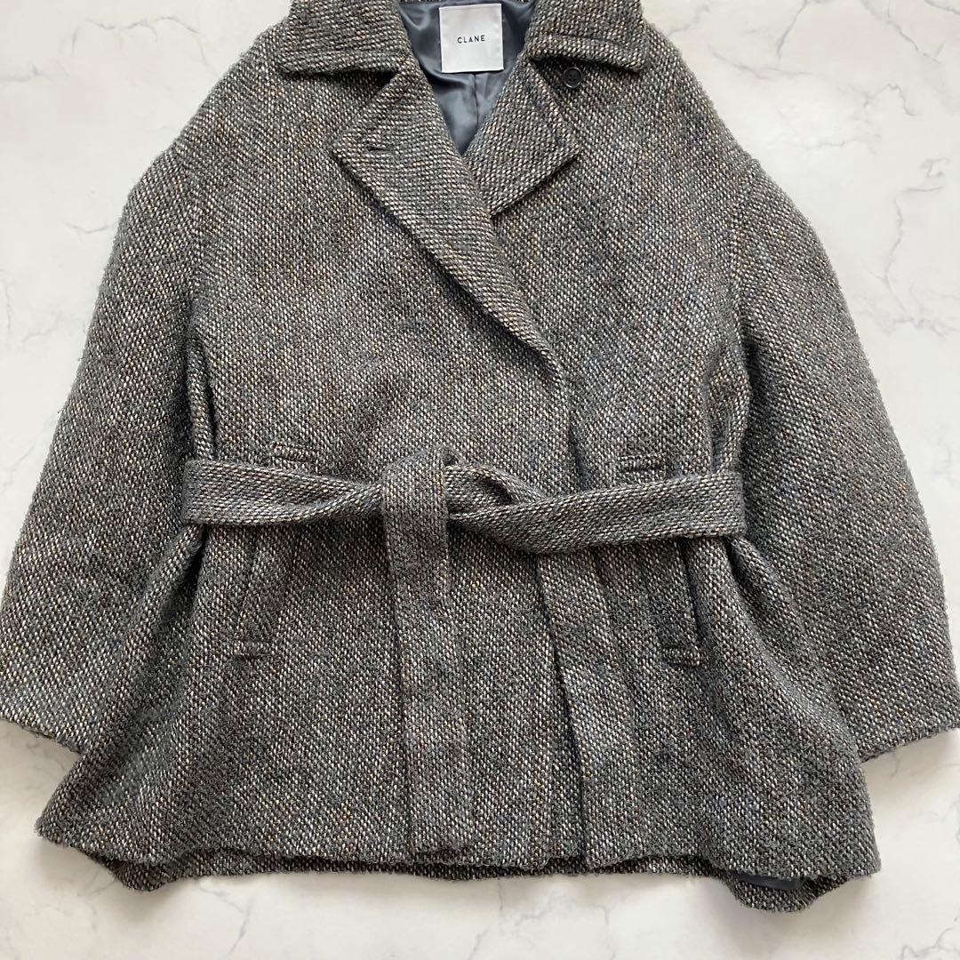 CLANE クラネ　MIX LOOP TWEED BOX COAT ツイード