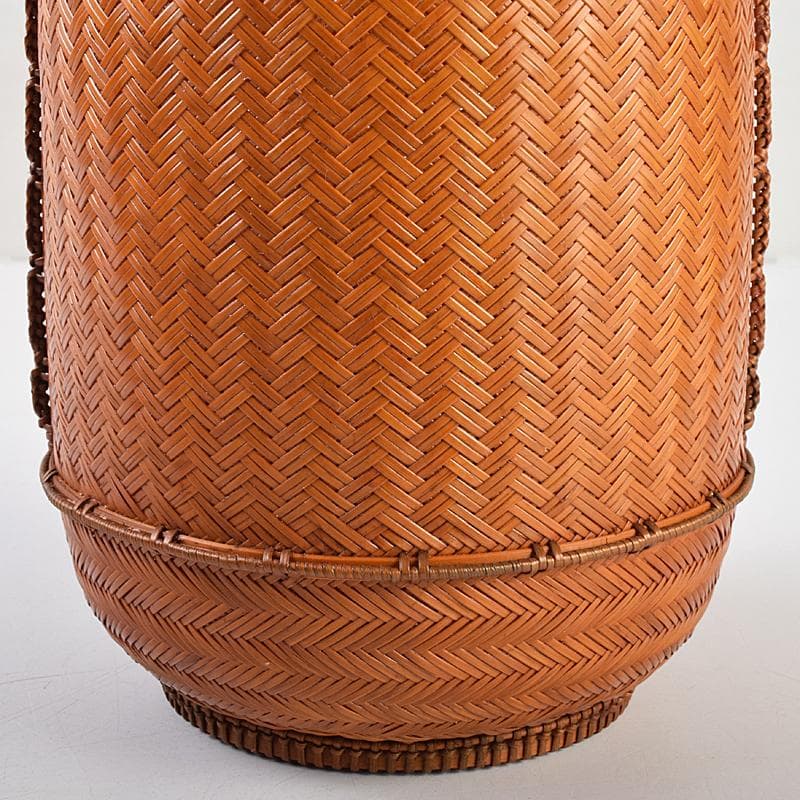 茶道具　江南市無形文化財　瀬邉功山作　綾網代編花入籠　共布共箱　V　R9491B