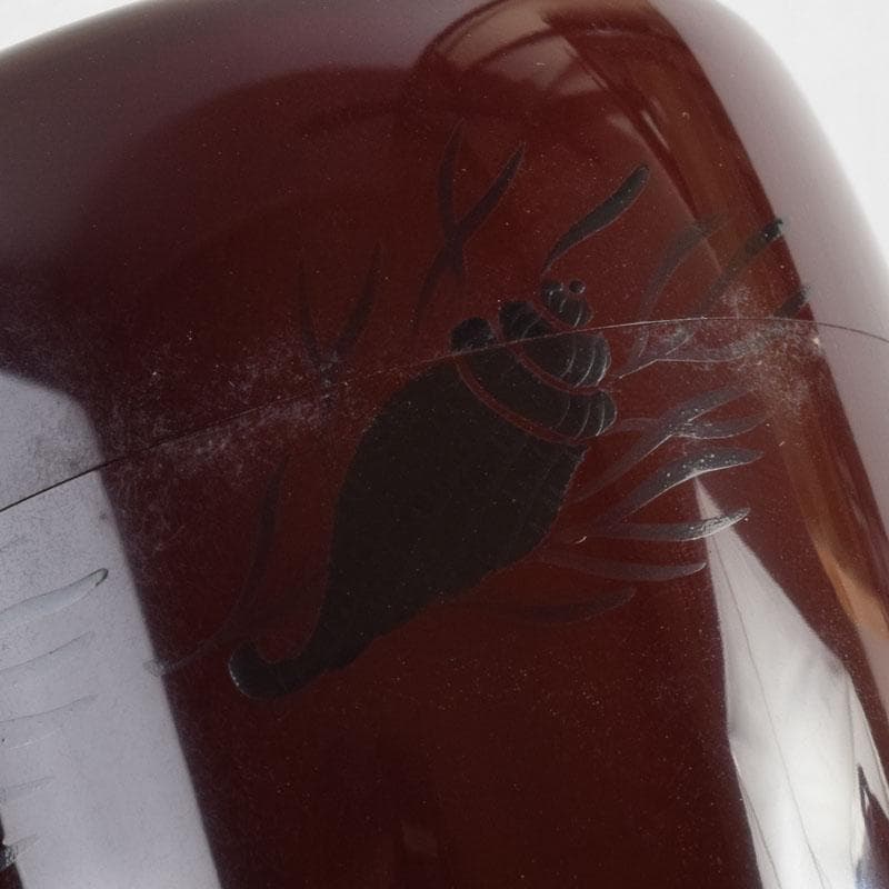 茶道具　平安光阿弥作　海松貝蒔絵　棗　共箱　V　8840