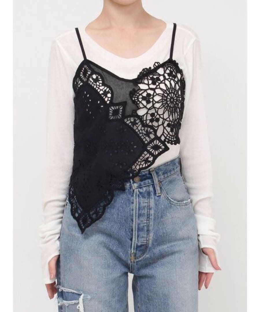 【Htage】パッチワークレースキャミソール