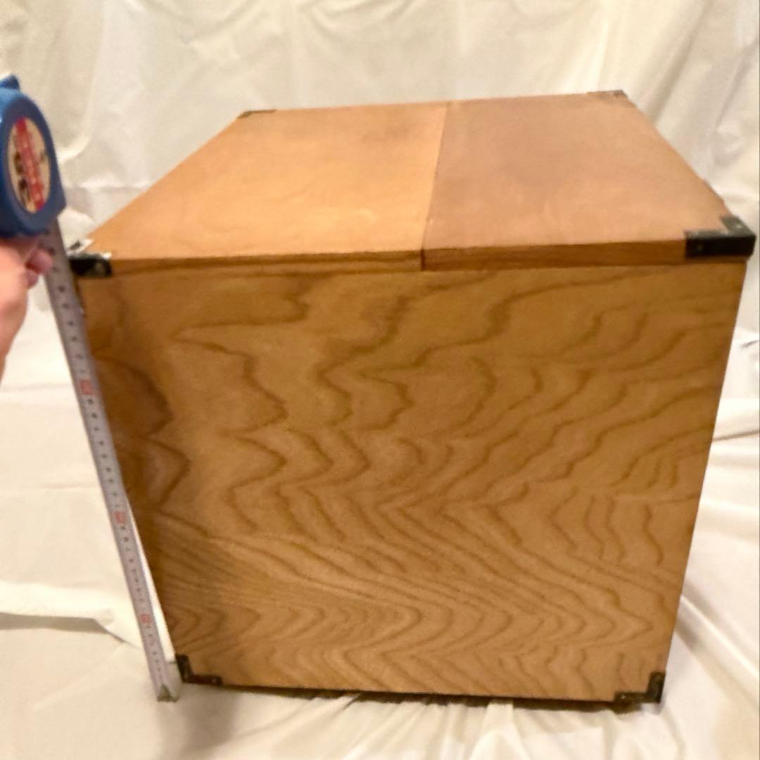 木製ベルベット内張付き引き出し付き収納チェスト