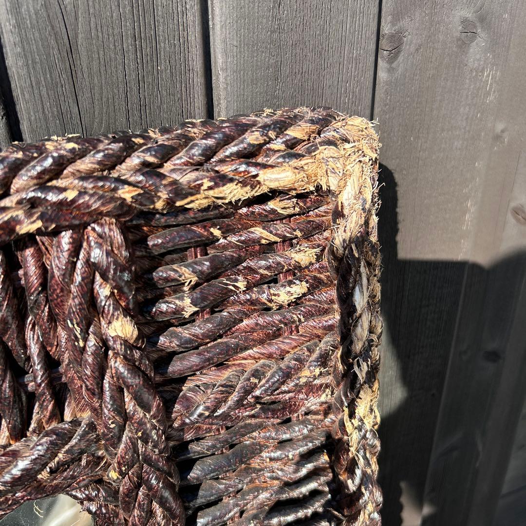 壁掛けミラー 長方形 編み込みデザイン