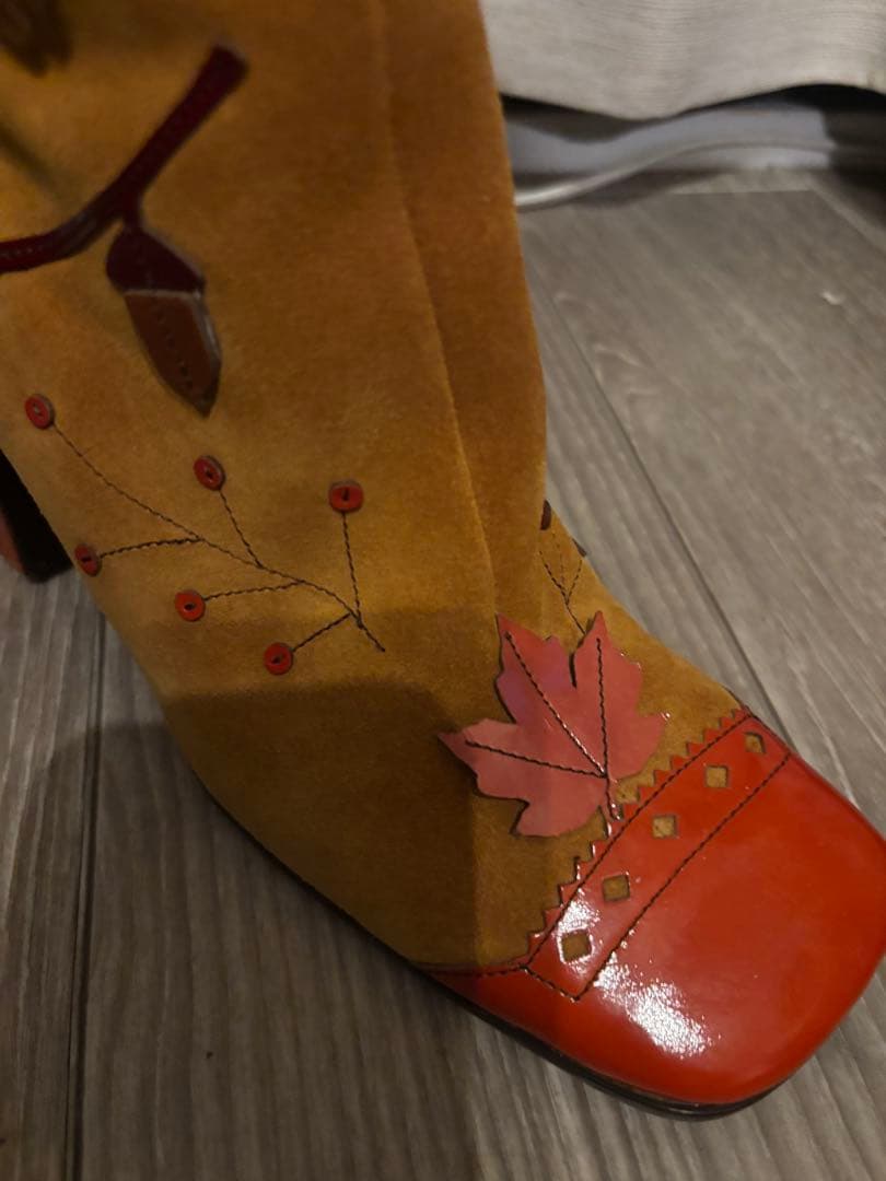 PRADA 1999年 ブーツカブトムシと落ち葉 24.5 プラダ